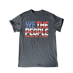 We The People United We Stand Patriotic USA Flag Graphic T-Shirt Men’s Small
